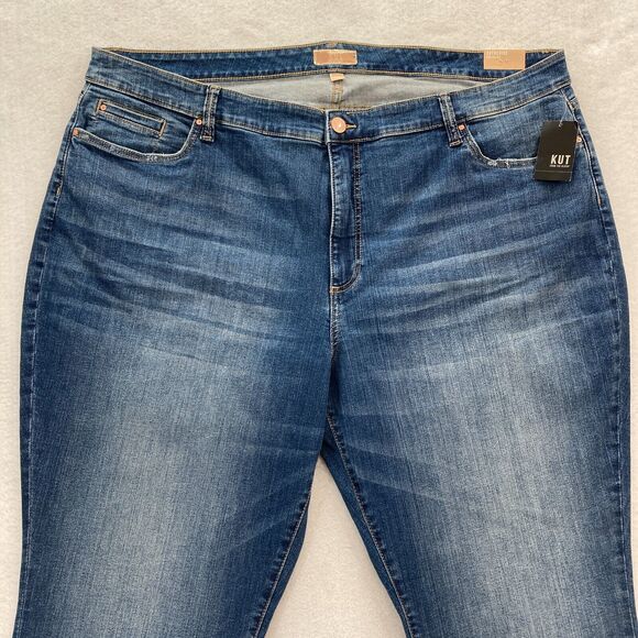 Kut from the Kloth Jeans Women's 24W Catherine Boyfriend Dark Blue Stretch Denim - Picture 2 of 13